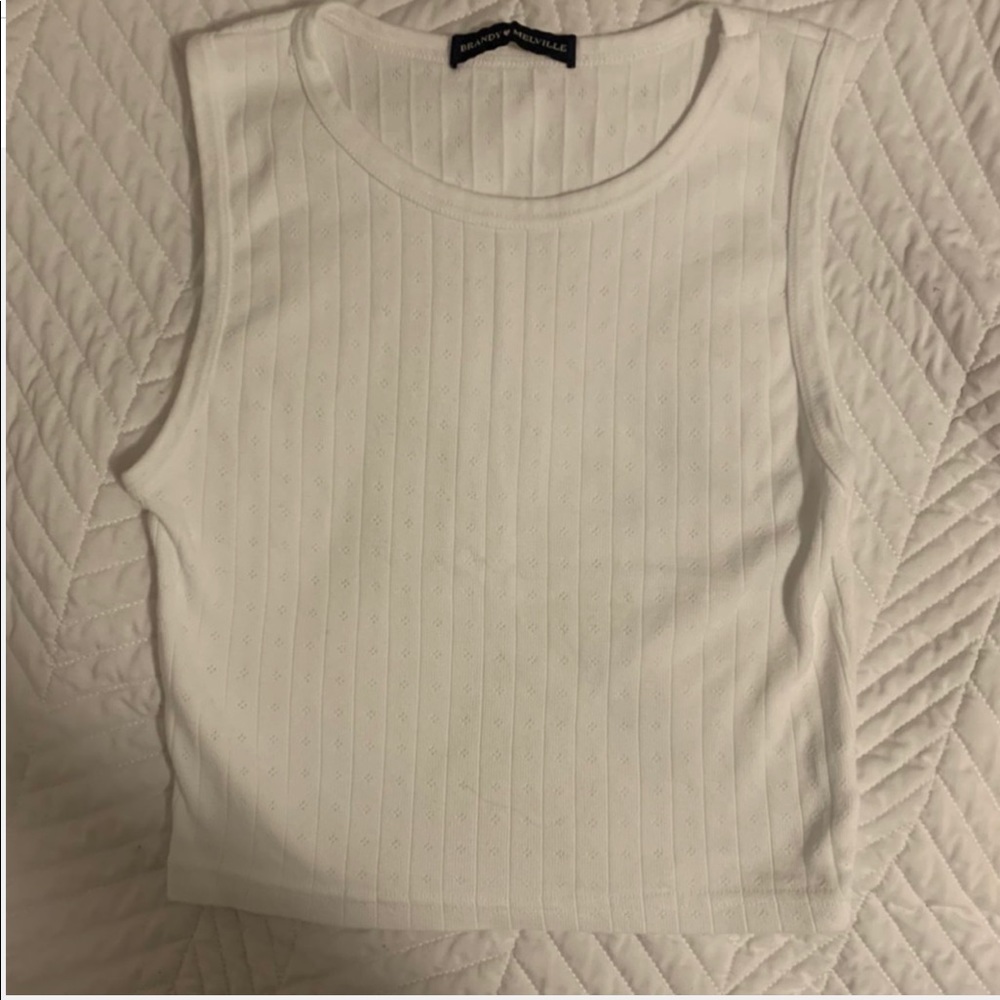 Brandy Melville white Brenda eyelet tank